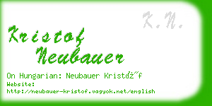 kristof neubauer business card